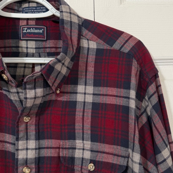 Lochlana By Hathaway Men’s Wool Blend Plaid Long Sleeve Button Up Shirt Size XL - Picture 10 of 11